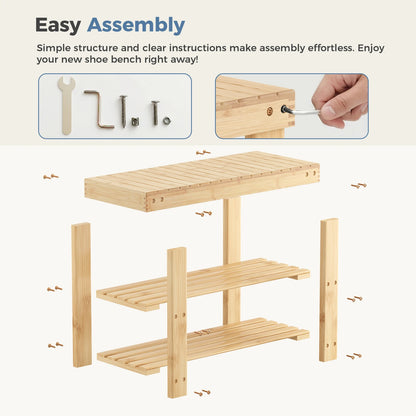 3 Tier Wood Shoe Cabinet