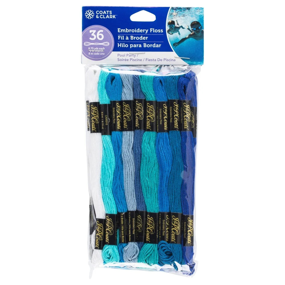 36 Skeins Blue Embroidery Floss