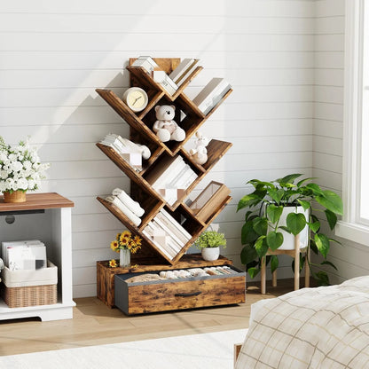 Tree Bookshelf with LED Lights