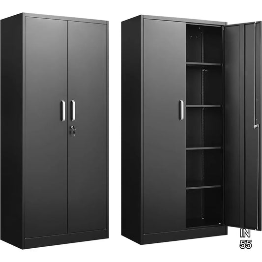 71" Black Metal  Cabinet