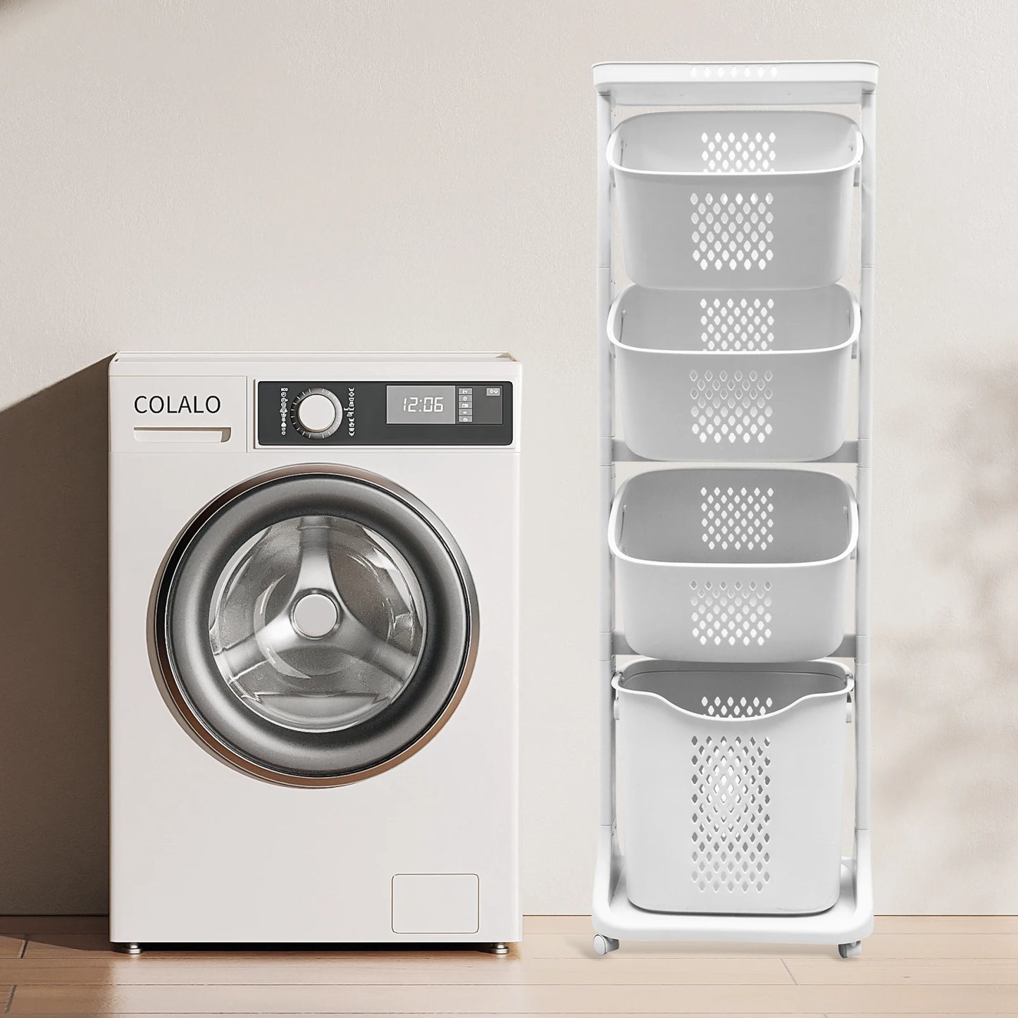 2/4 Tier Laundry Basket Cart