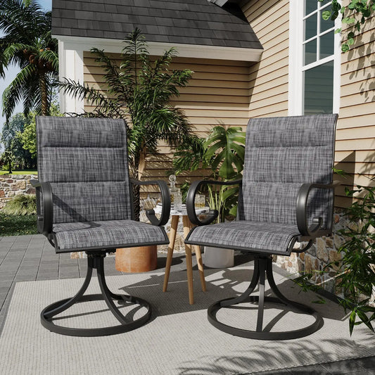 High Back Textilene Swivel Chair Set 2