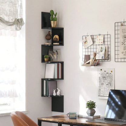 5-Tier Corner Floating Shelf Wall Mounted
