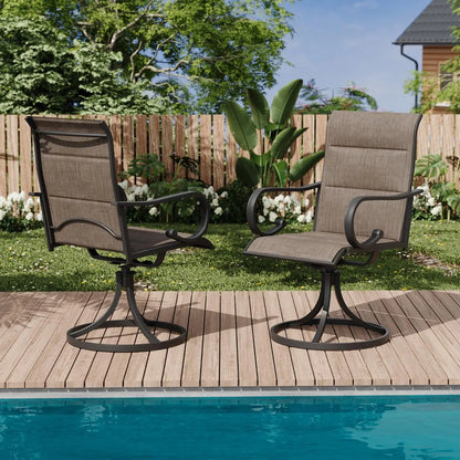 High Back Textilene Swivel Chair Set 2
