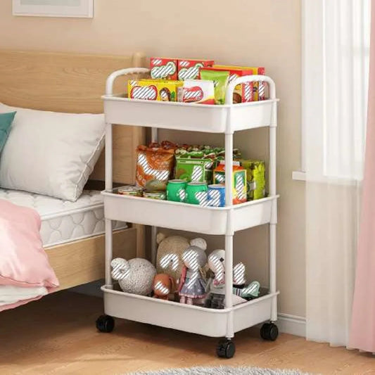 1pc 3 or 4-Tier Rolling Storage Cart