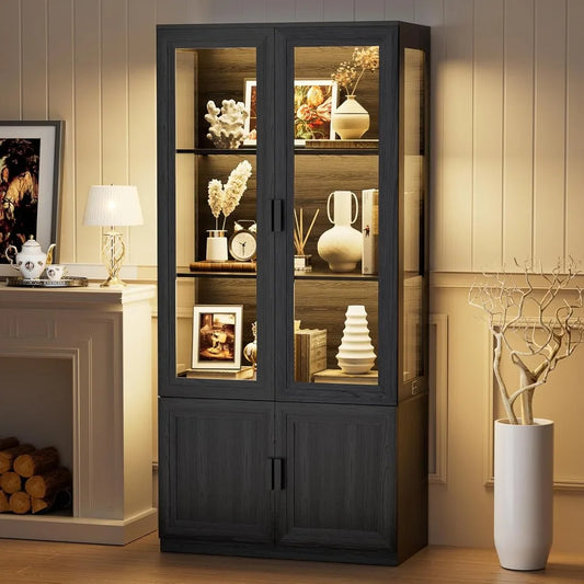 67-Inch Tall Acrylic Door Display Cabinet with Storage
