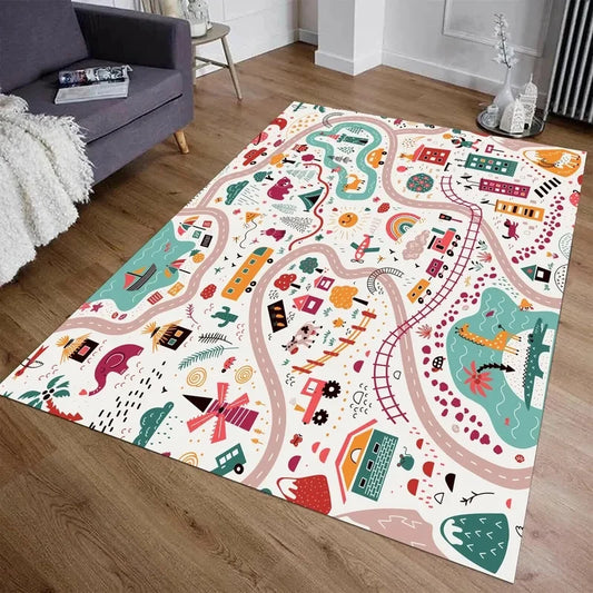 City Traffic Highway Kids Play Mat