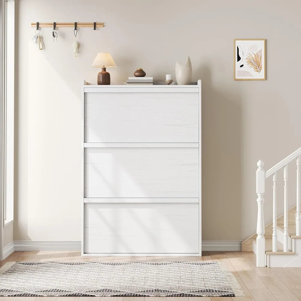 Shoe Cabinet with Flip Drawers
