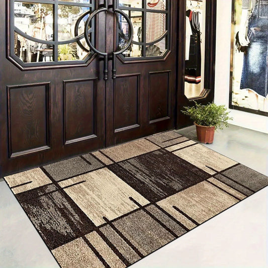 Brown Color Block Patchwork