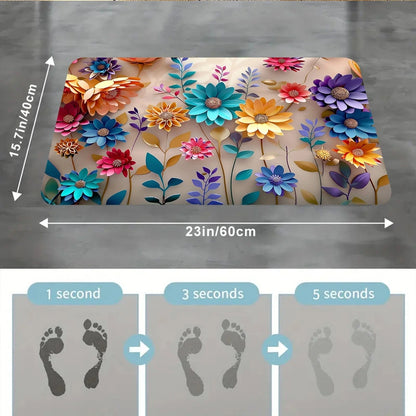 1pc multi-color floral print design mat
