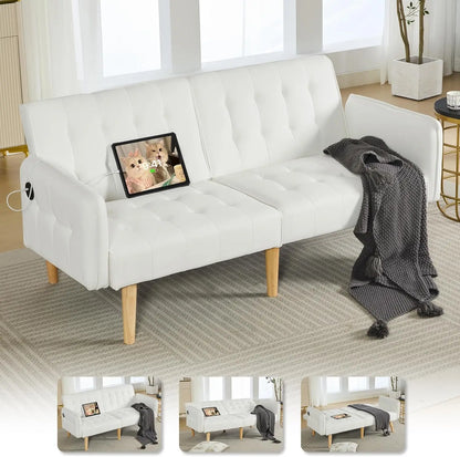 65" Futon Sofa Bed 2 USB