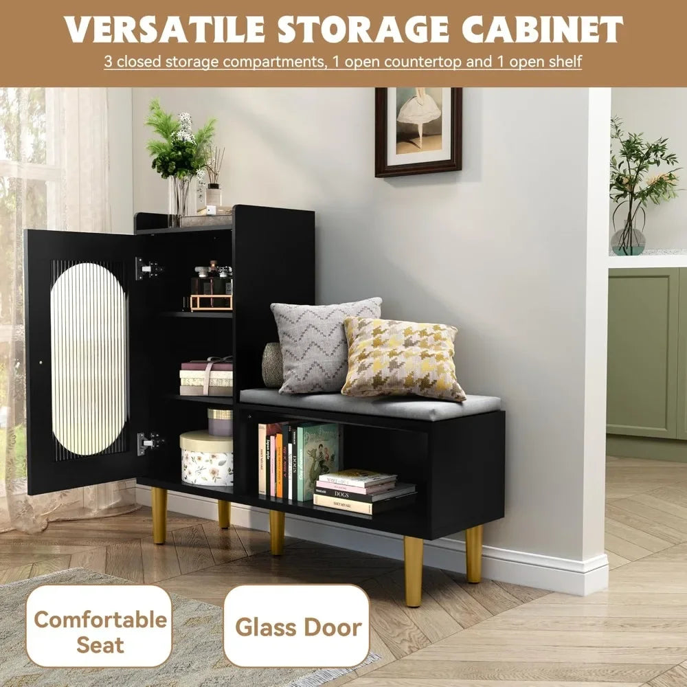 "2-Piece L-Shaped Storage Bench