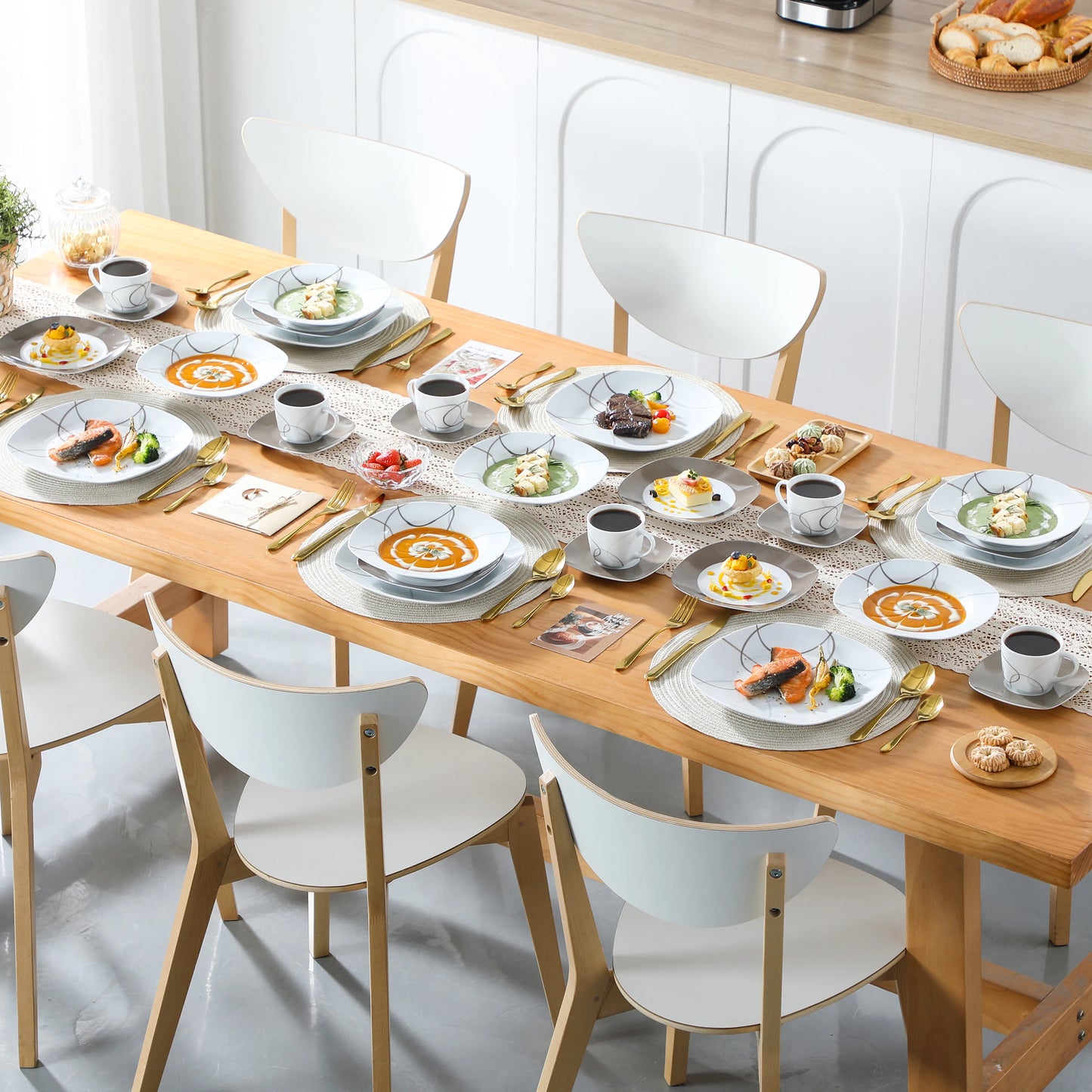 30-Piece Porcelain Ceramic Kitchen Set
