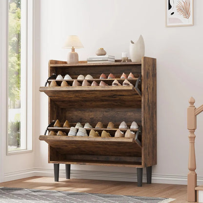 Shoe Cabinet with Flip Drawers