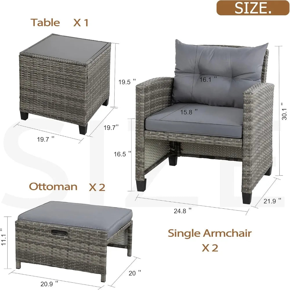 5-Piece Patio Furniture Set/Cushions