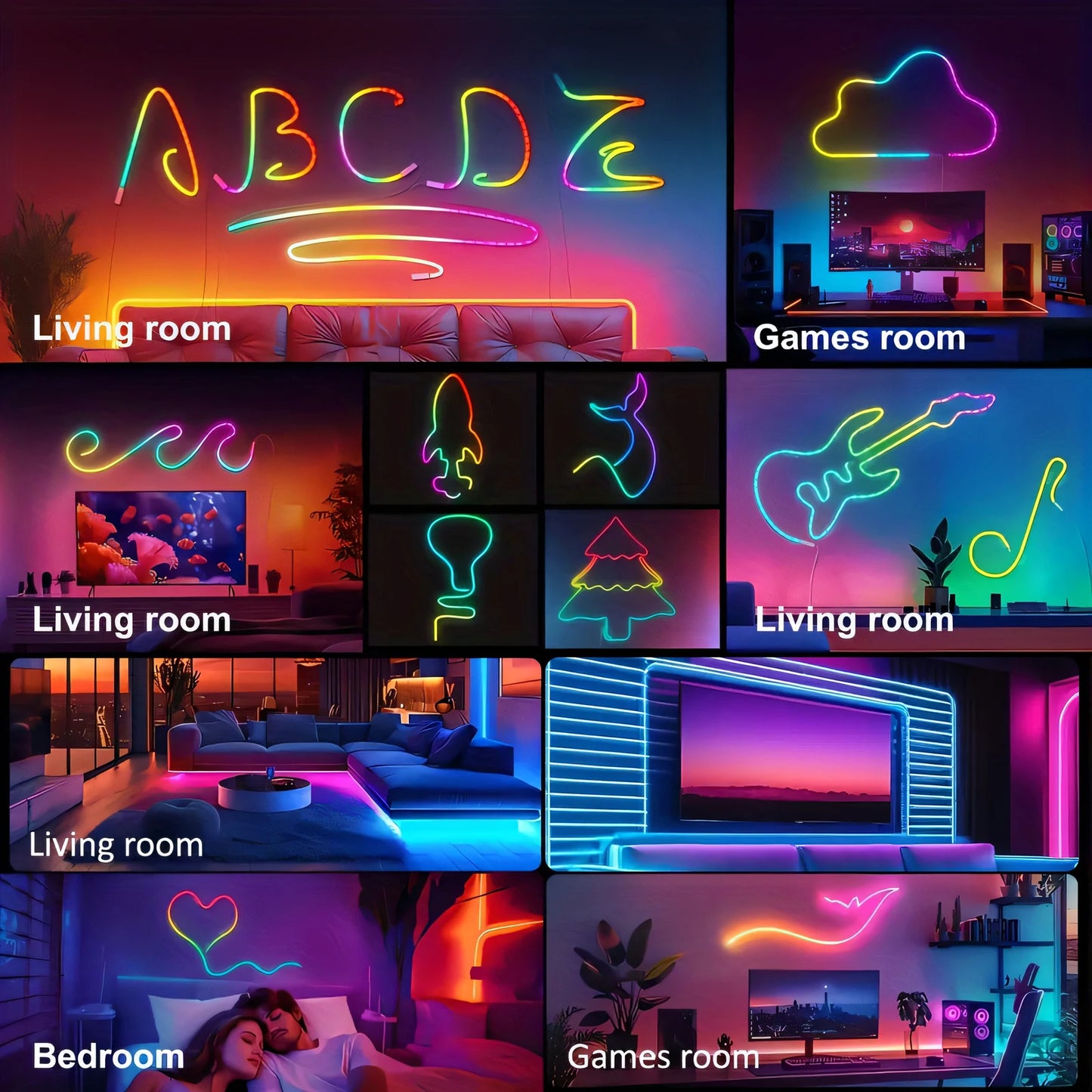 5M RGB Color Changing Neon Light Strip