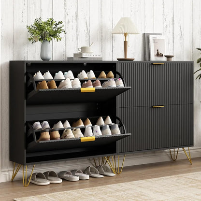 Fluted  Shoe Storage Cabinets