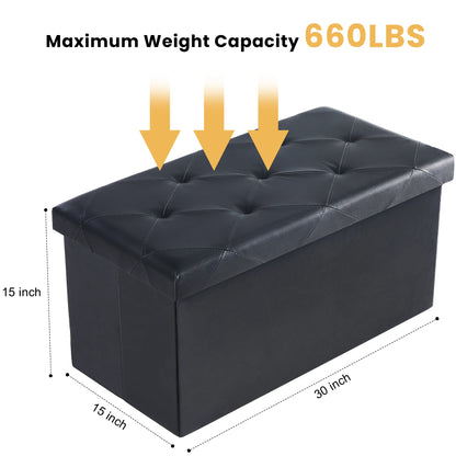 43 Inches Leather Folding Ottoman