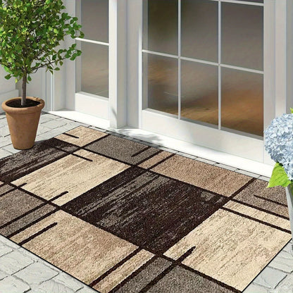 Brown Color Block Patchwork