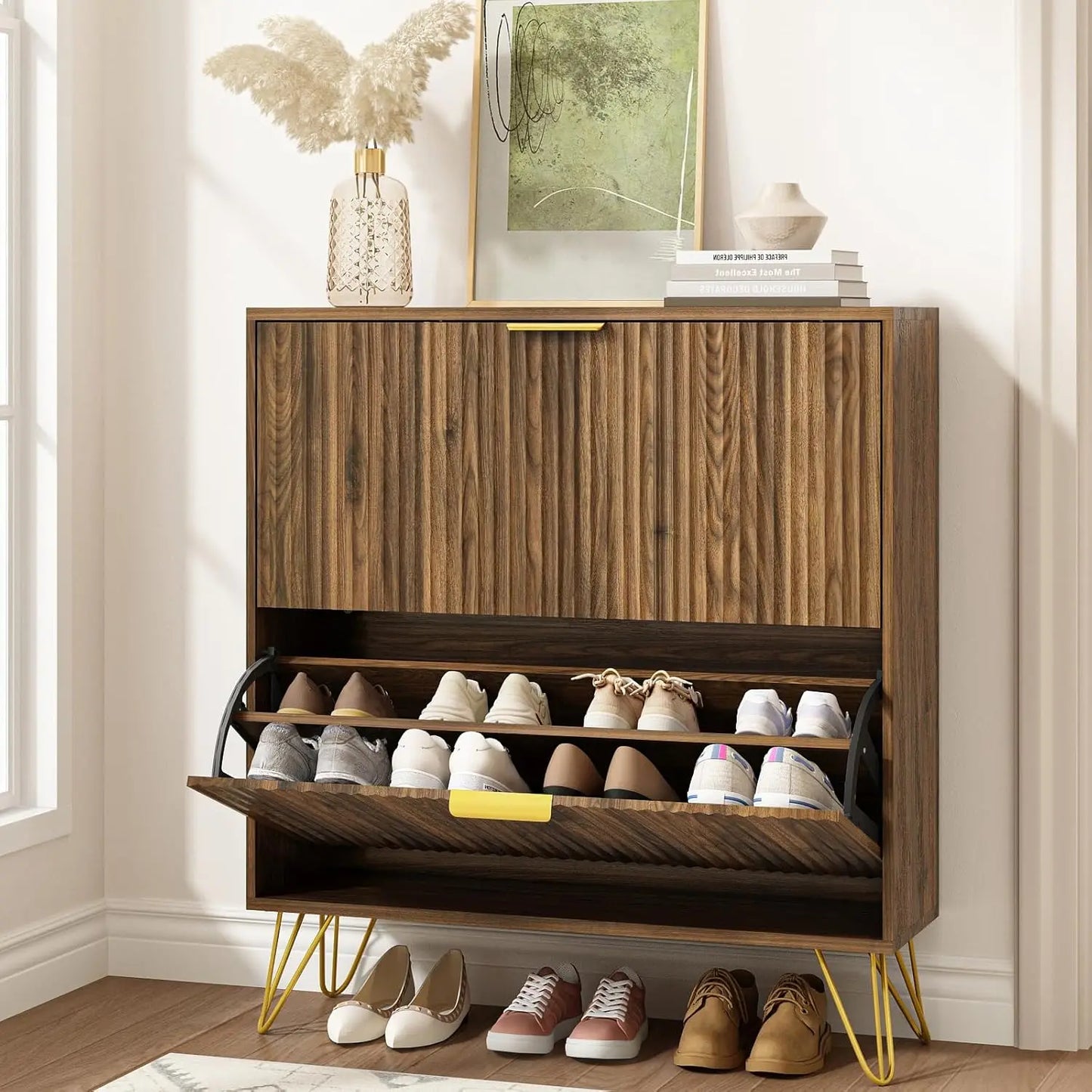 Fluted  Shoe Storage Cabinets