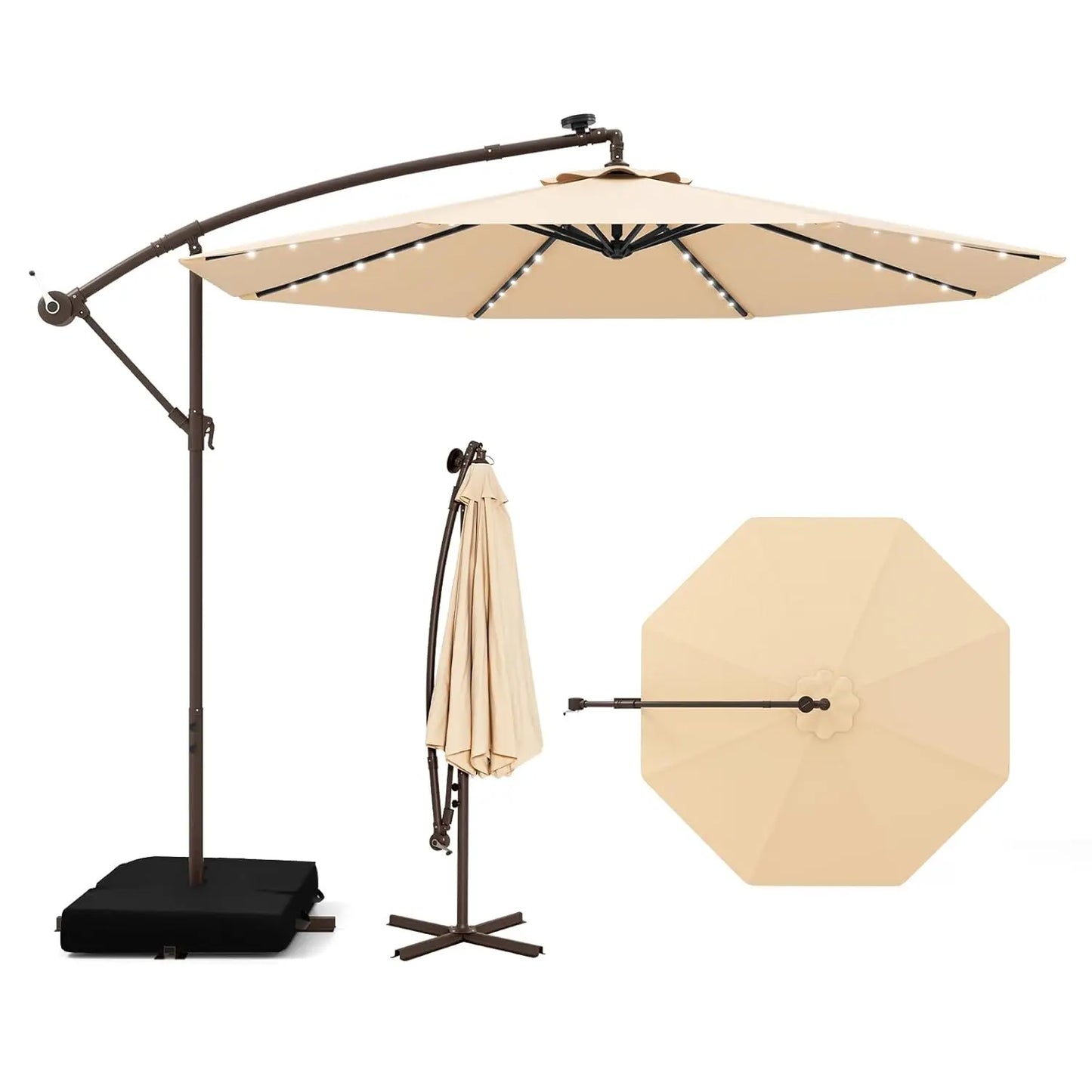 10FT Offset Patio Umbrella with Base