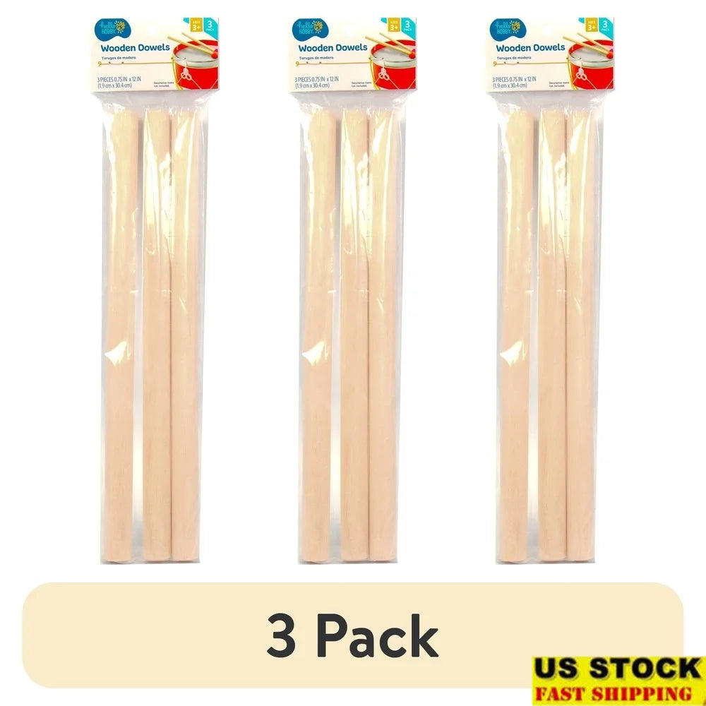 3 Pack Wooden Dowels