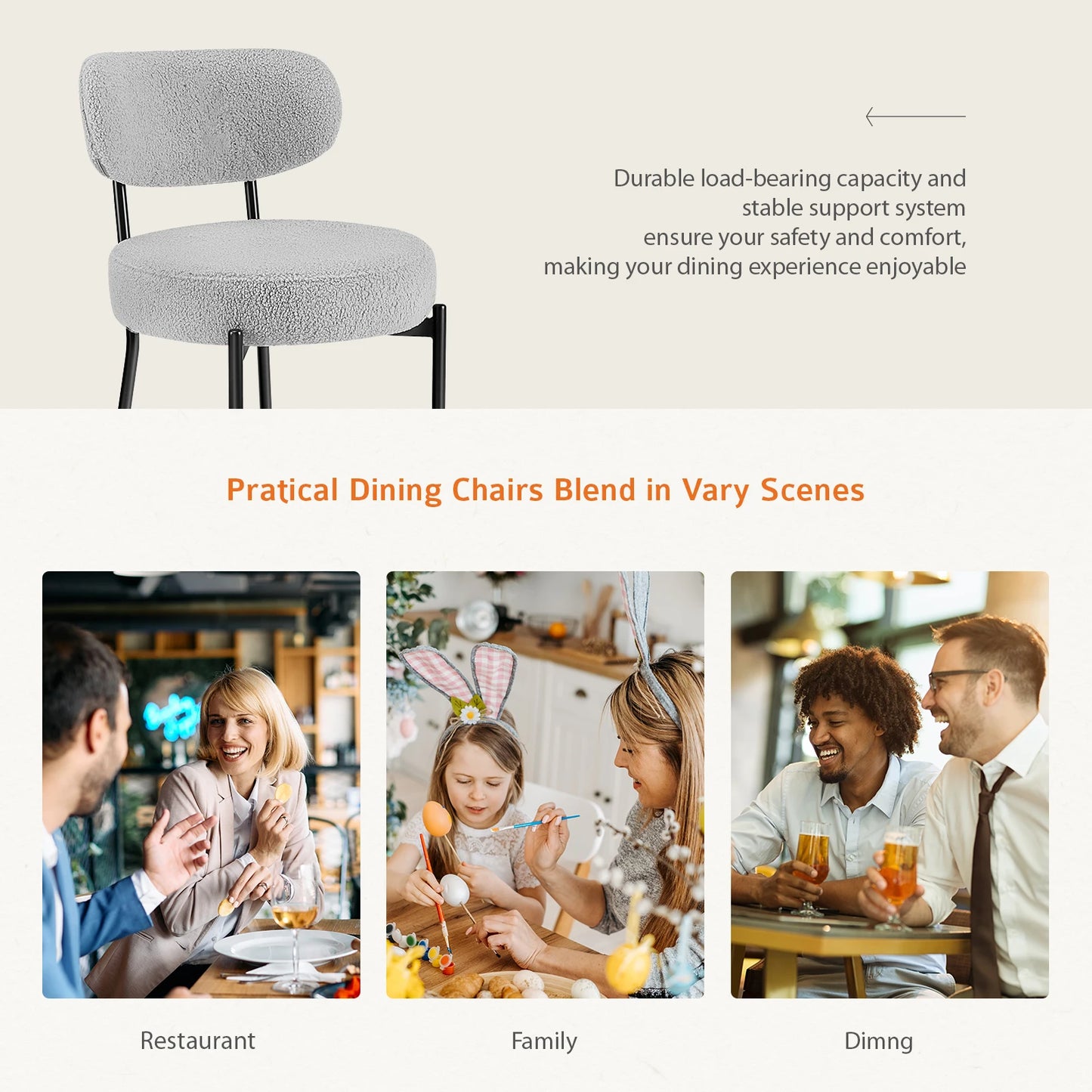 Round Dining Chairs Set of 2