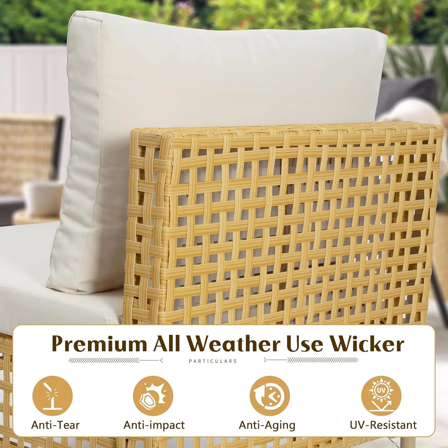 7 Piece Wicker Outdoor Sectional Sofa Set