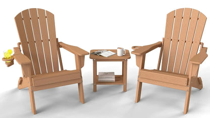 3-Piece Folding Adirondack Chair Set