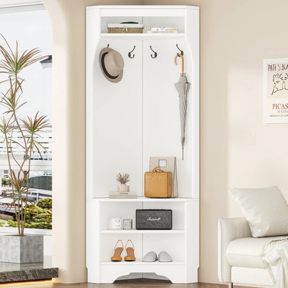 Corner Hall Tree with Shoe Bench
