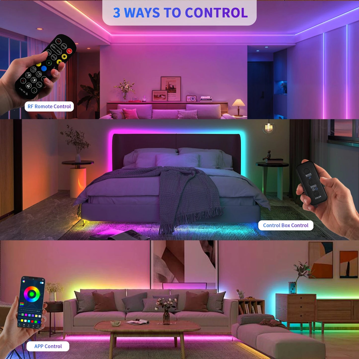 LED Strip Lights COB RGBIC 24V 6M/12M RGB