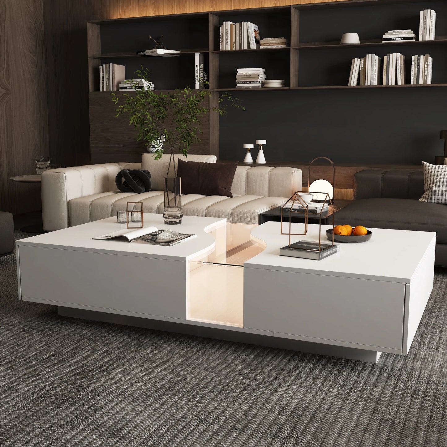 FUFU&GAGA 55.1'' Wide Coffee Table