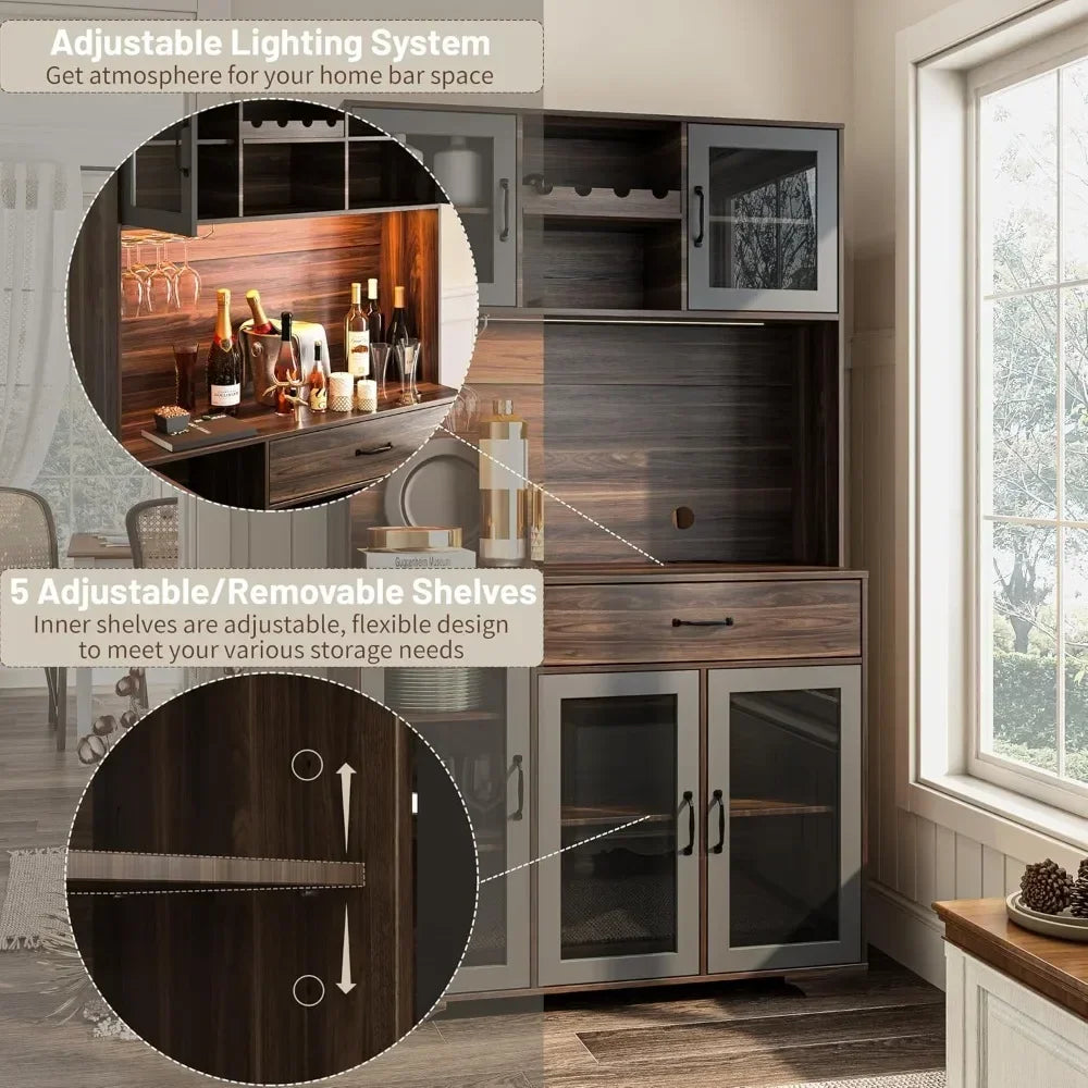 Tall Coffee Bar Cabinet