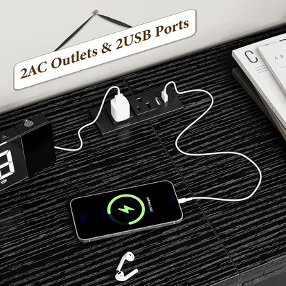 14 Drawer Dresser 63 in Black Fabric Dresser TV Stand with Power Outlet for 65 70 75 in TV Long Entertainment Center for Bedroom