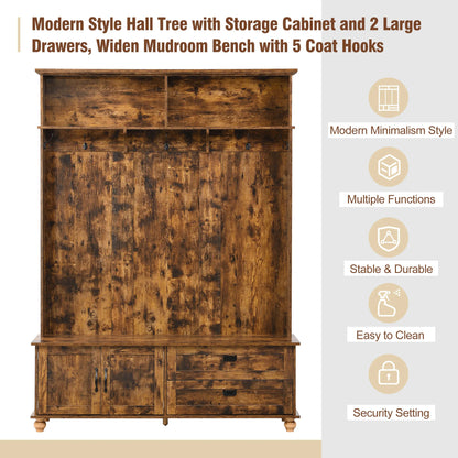 Modern Style Hall Tree With Storage