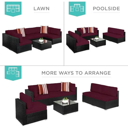 7-piece modular outdoor patio furniture