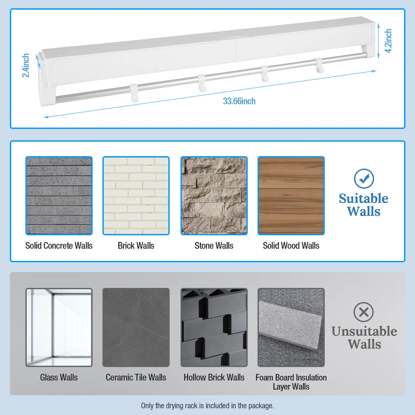 Extendable Foldable Wall Clothes Dryer