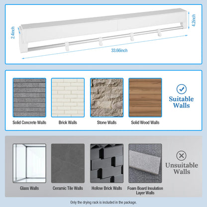 Extendable Foldable Wall Clothes Dryer