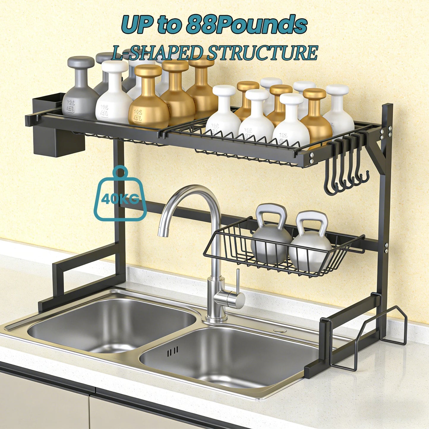 Built-in sink dish drainer