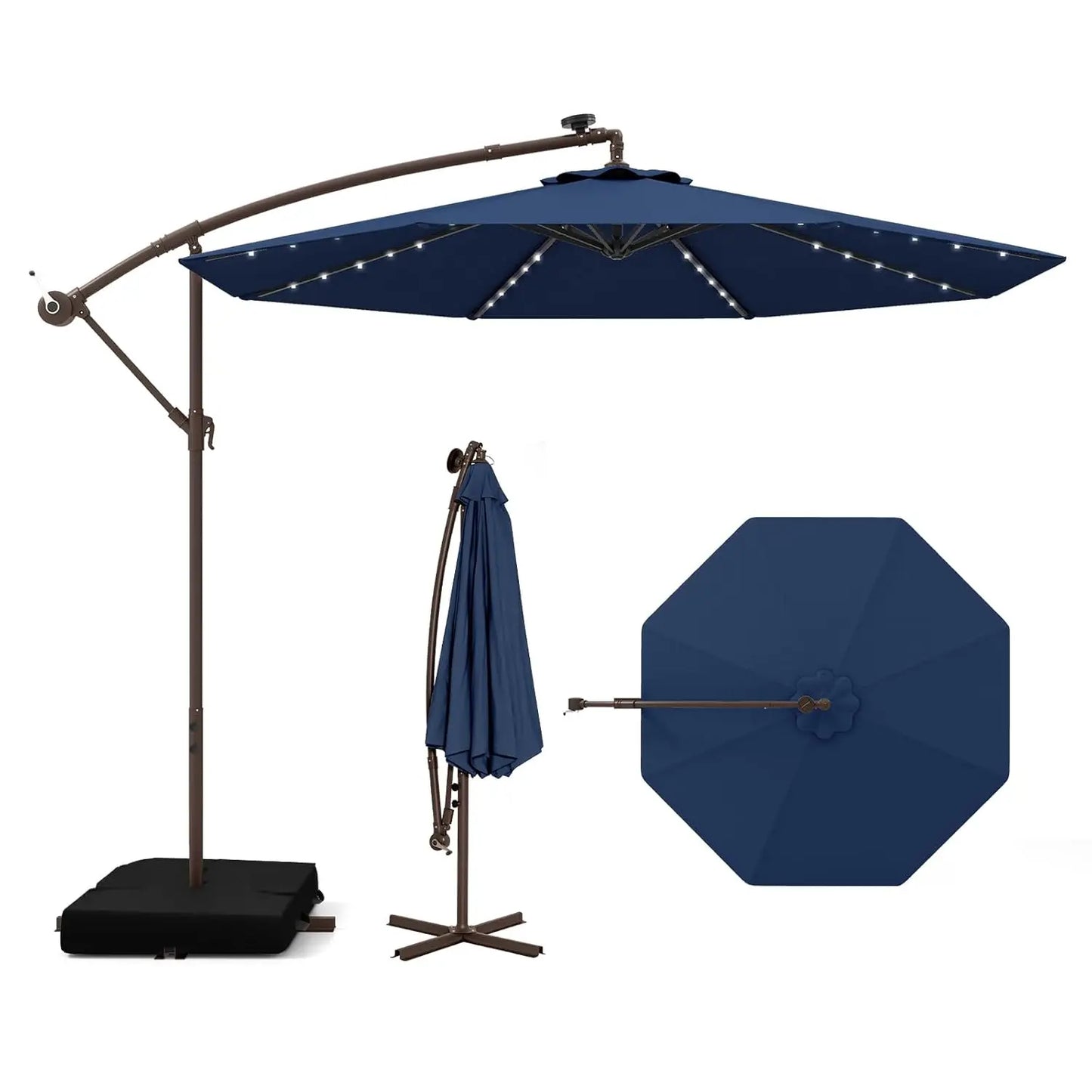 10FT Offset Patio Umbrella with Base