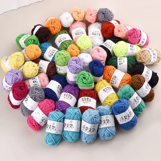 12Color Set Kids DIY Knitting Crochet Yarns Colorful Material For Needlework Sewing Hand Crafting Wool Ball Hat Dolls Soft Sewin