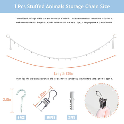 Cotton plush animal storage rope