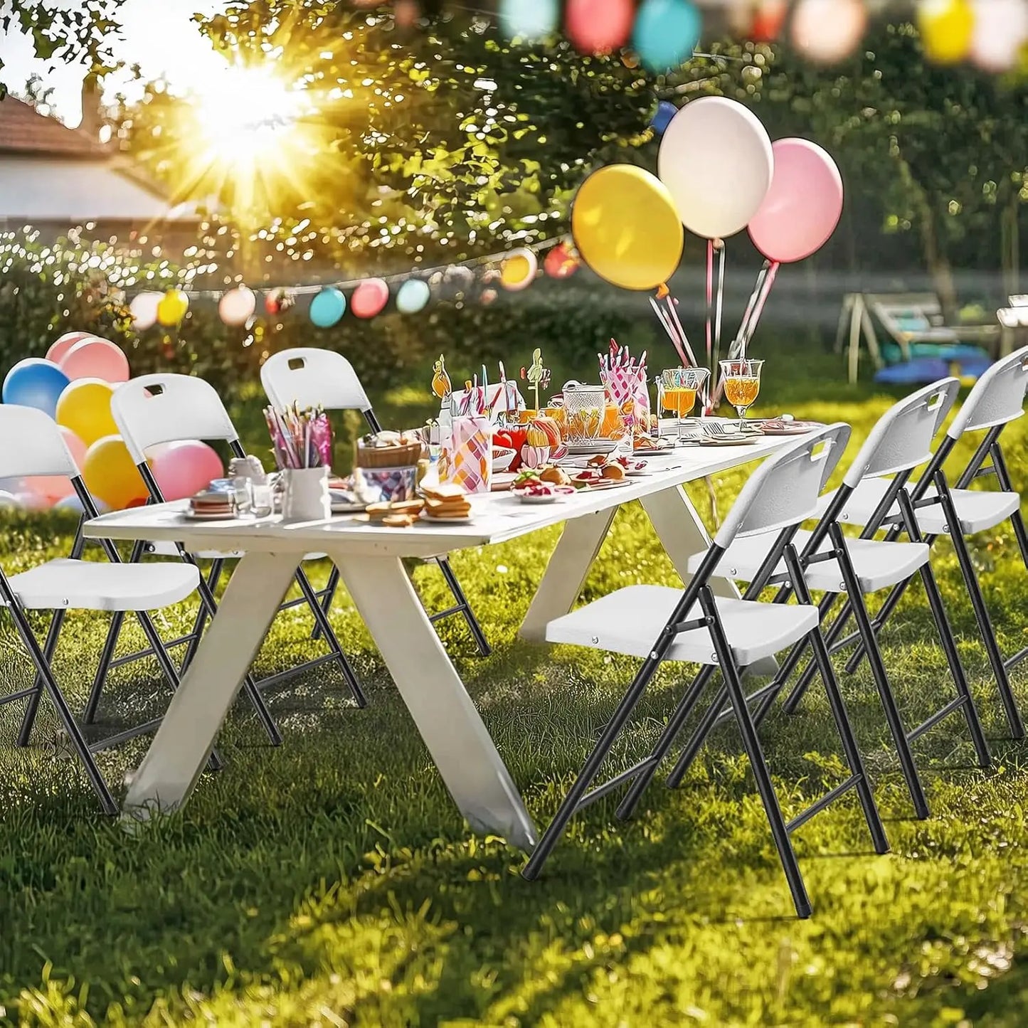 10-Pack  Plastic Folding Chairs
