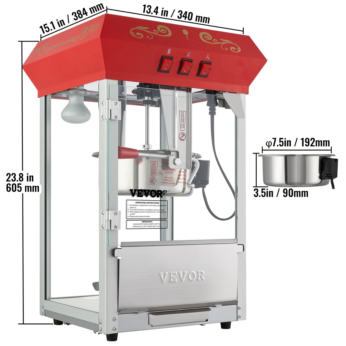8/12Oz Electric Popcorn Maker