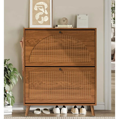 Narrow Wooden Entryway Storage