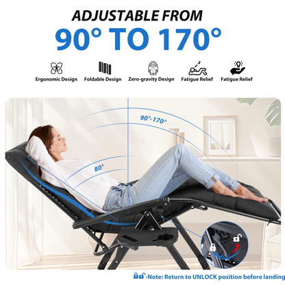 Zero Gravity Cushioned Lounge Chair