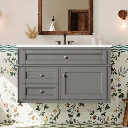 36'' Modern Floating Bathroom Vanity with Ceramic Sink