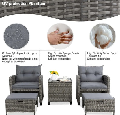 5-Piece Patio Furniture Set/Cushions