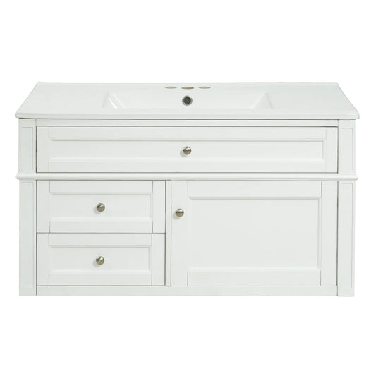 36'' Modern Floating Bathroom Vanity with Ceramic Sink