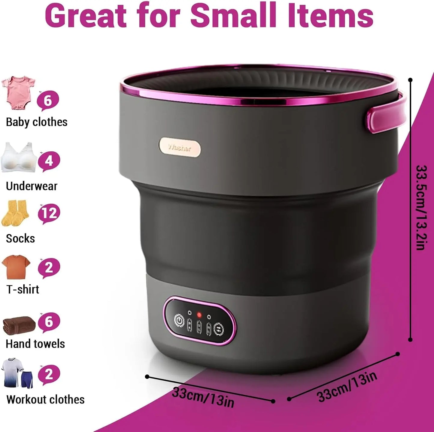 Collapsible Mini Washing Machine and Spin Dryer